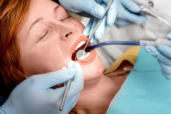 Patient being prepared for dental implant surgery