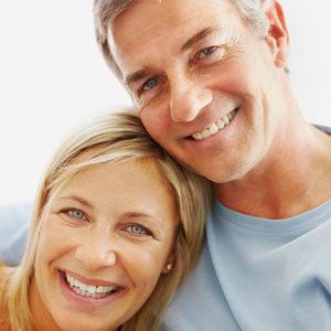 Couple smiling