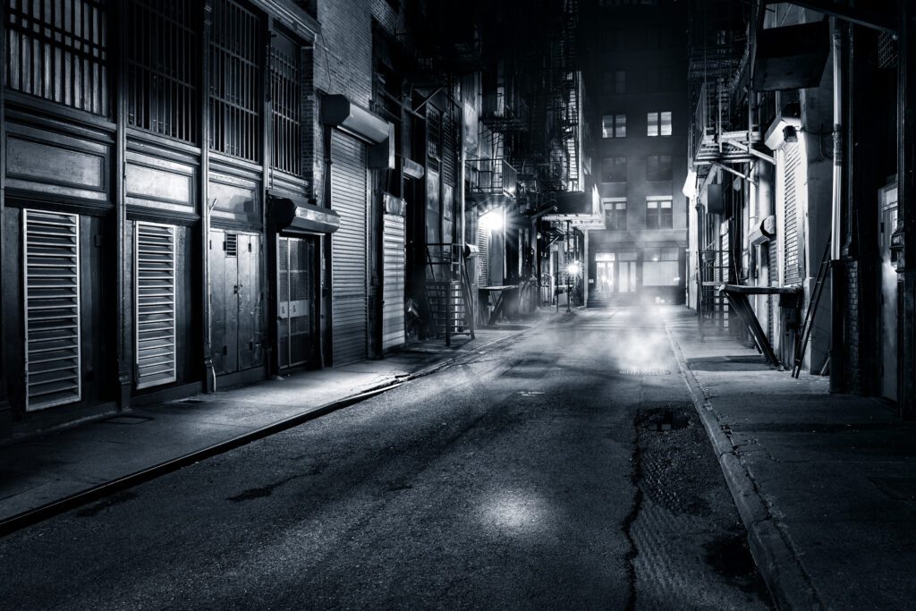 Cortlandt Alley by night in NYC
